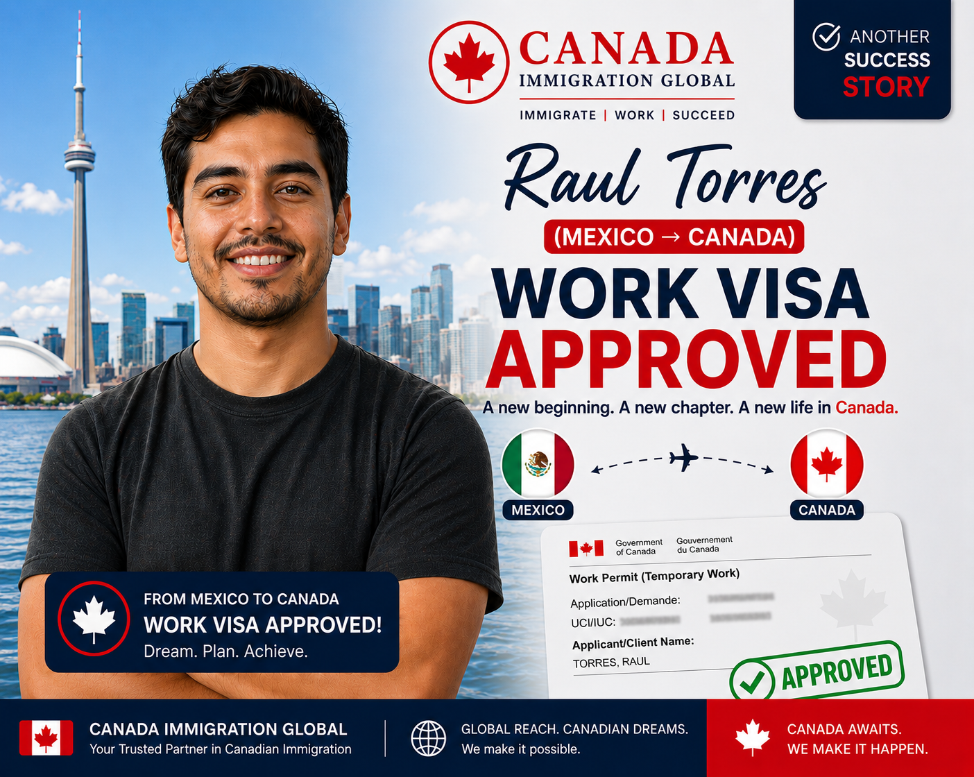Raul Torres — Work Visa Approved