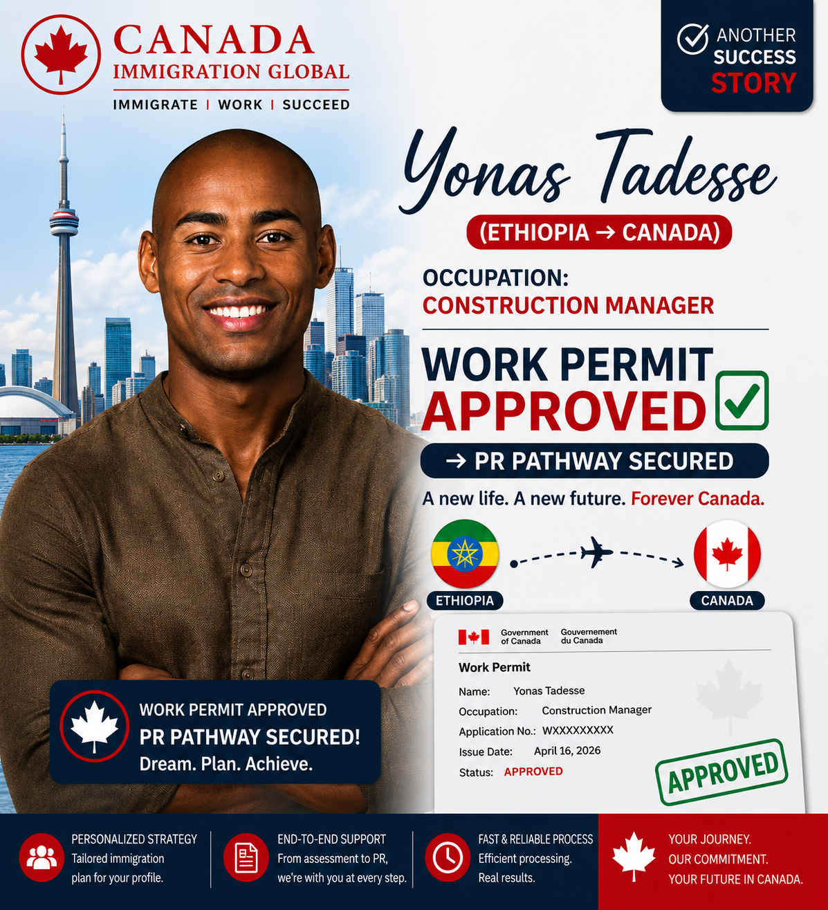 YonasTadesse — Work Permit Approved