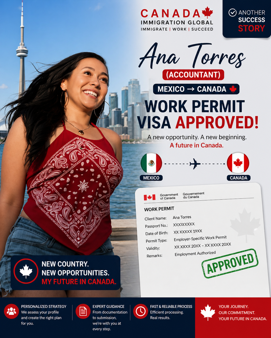 Ana Torres — Work Permit Visa Approved