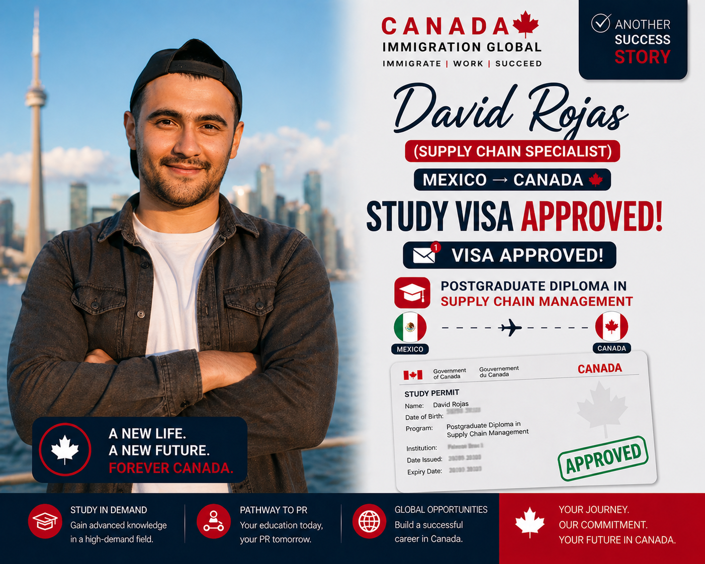 David Rojas — Study Visa Approved
