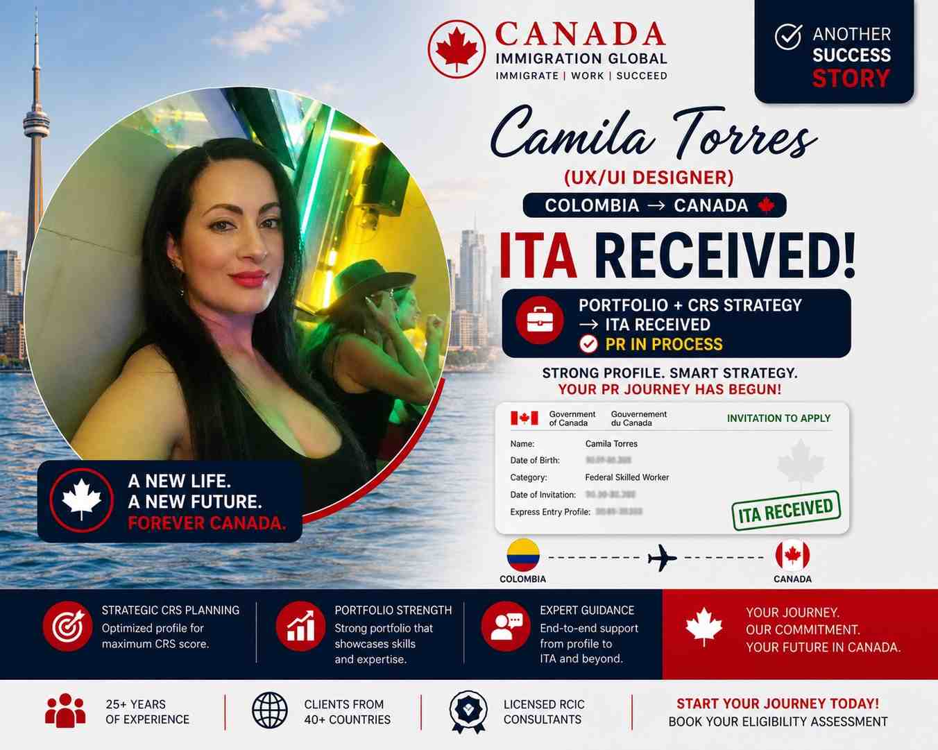Camila Torres — Invitation to Apply (ITA) Received