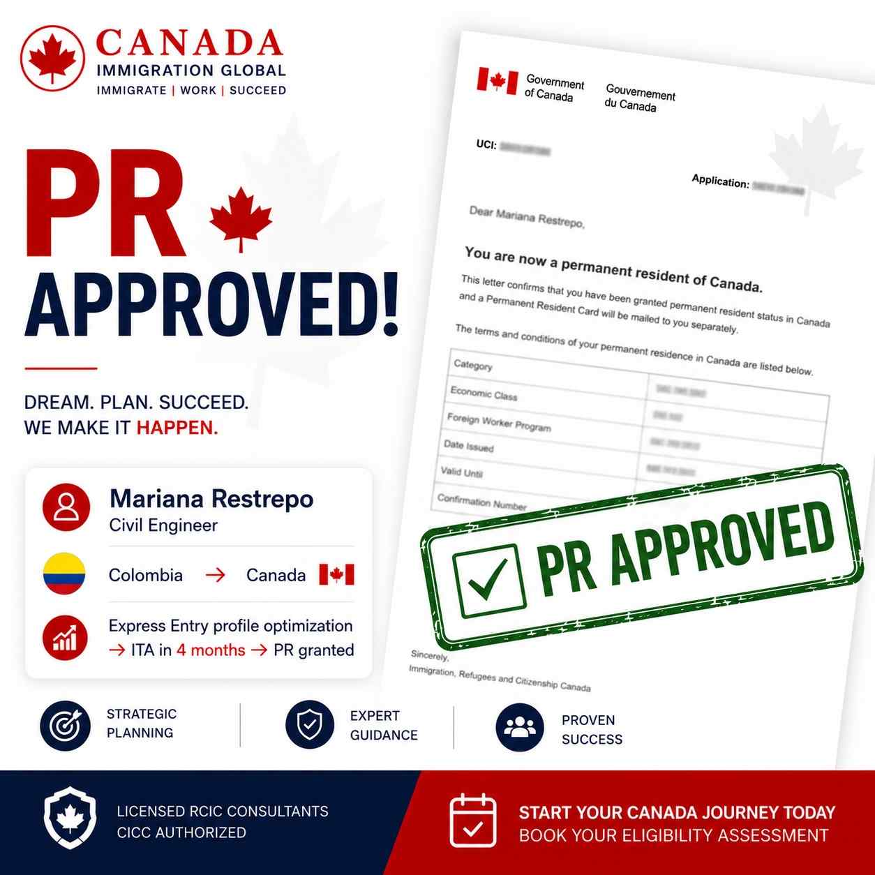 Mariana Restrepo — Express Entry PR Approved
